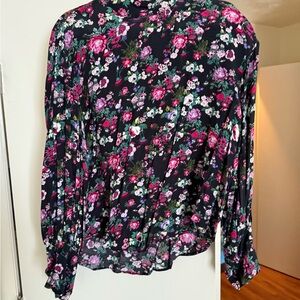 H&M Floral Blouse - Multicolor on Black